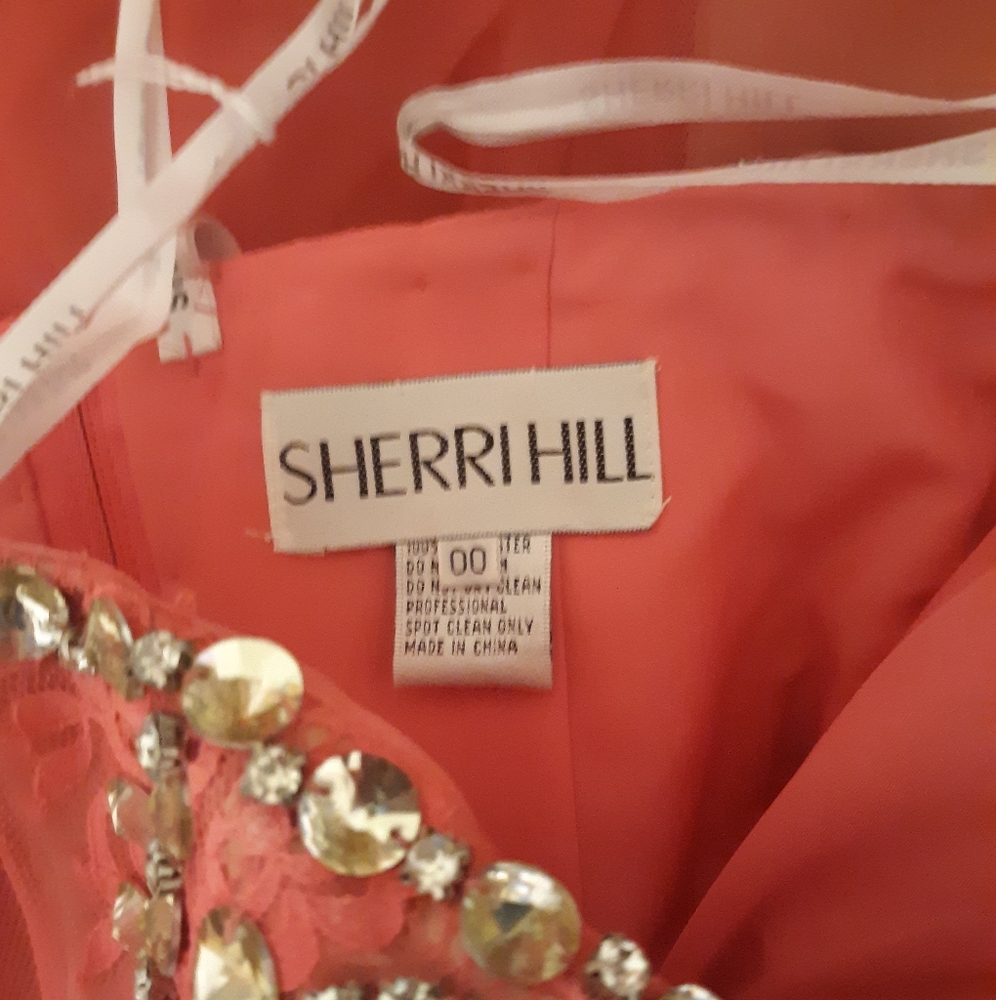 Sherri Hill gemstone tulle party mini dress sz 00 *X - Picture 6 of 8